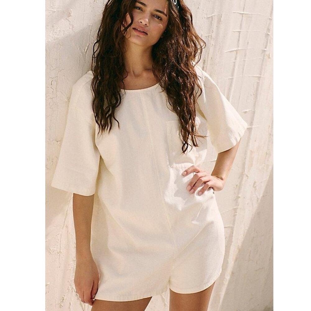 Free People Free-Est Dean Romper White Size Small Women's Cotton
